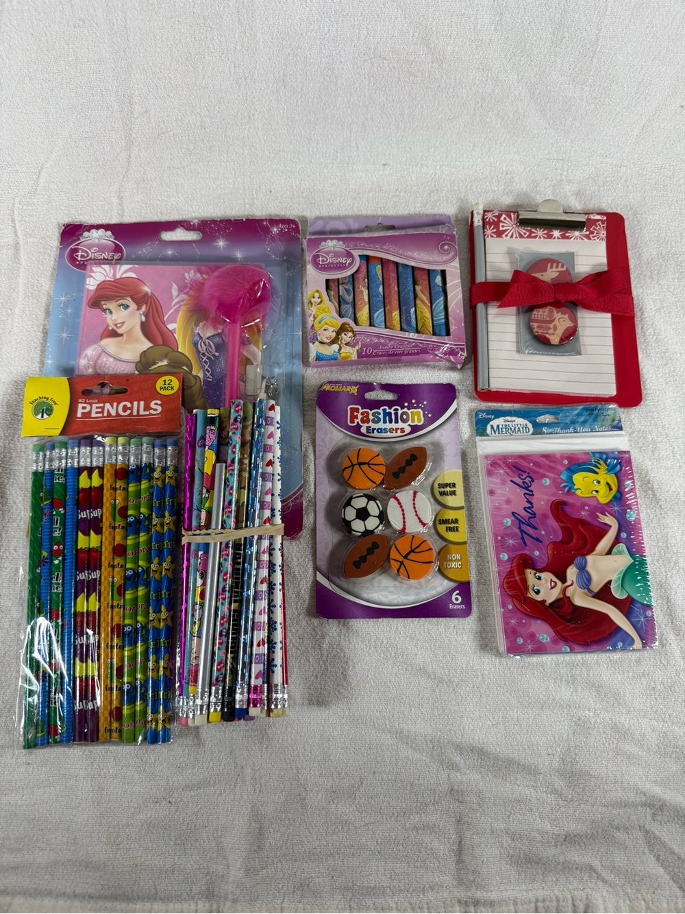 Disney Ariel & Princess Party Stationery Pack - Pink, Purple, Red, Blue